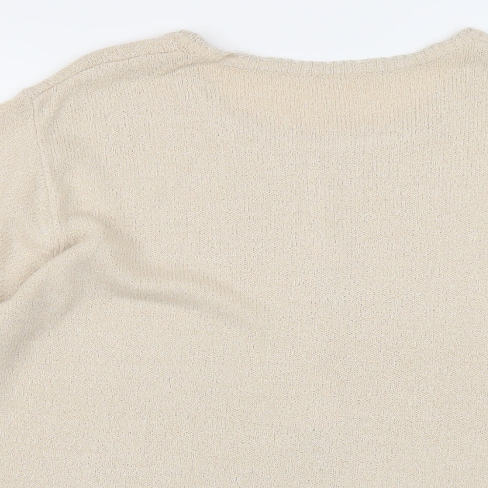 Berkertex Womens Beige Round Neck Acrylic Pullover Jumper Size 18