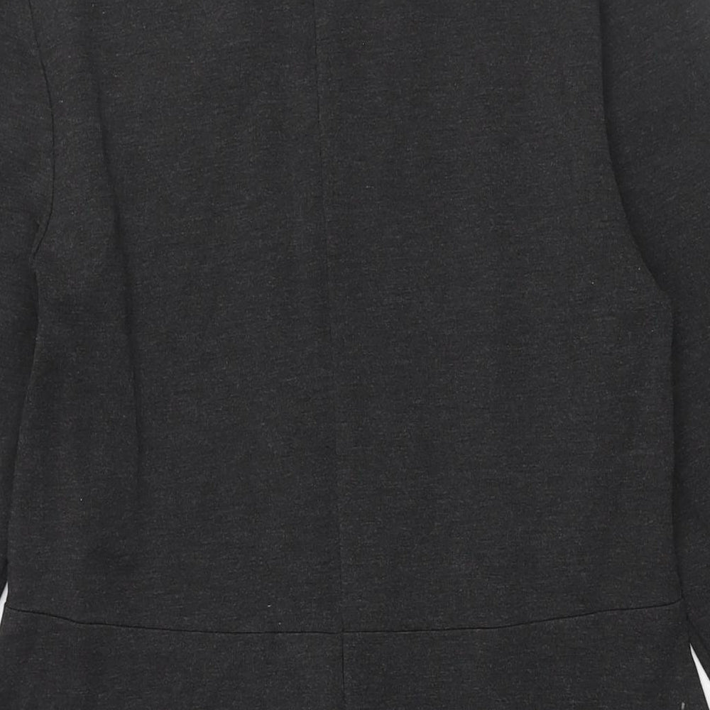 Marks & Spencer Womens Grey Viscose A-Line Size 12 Round Neck Zip