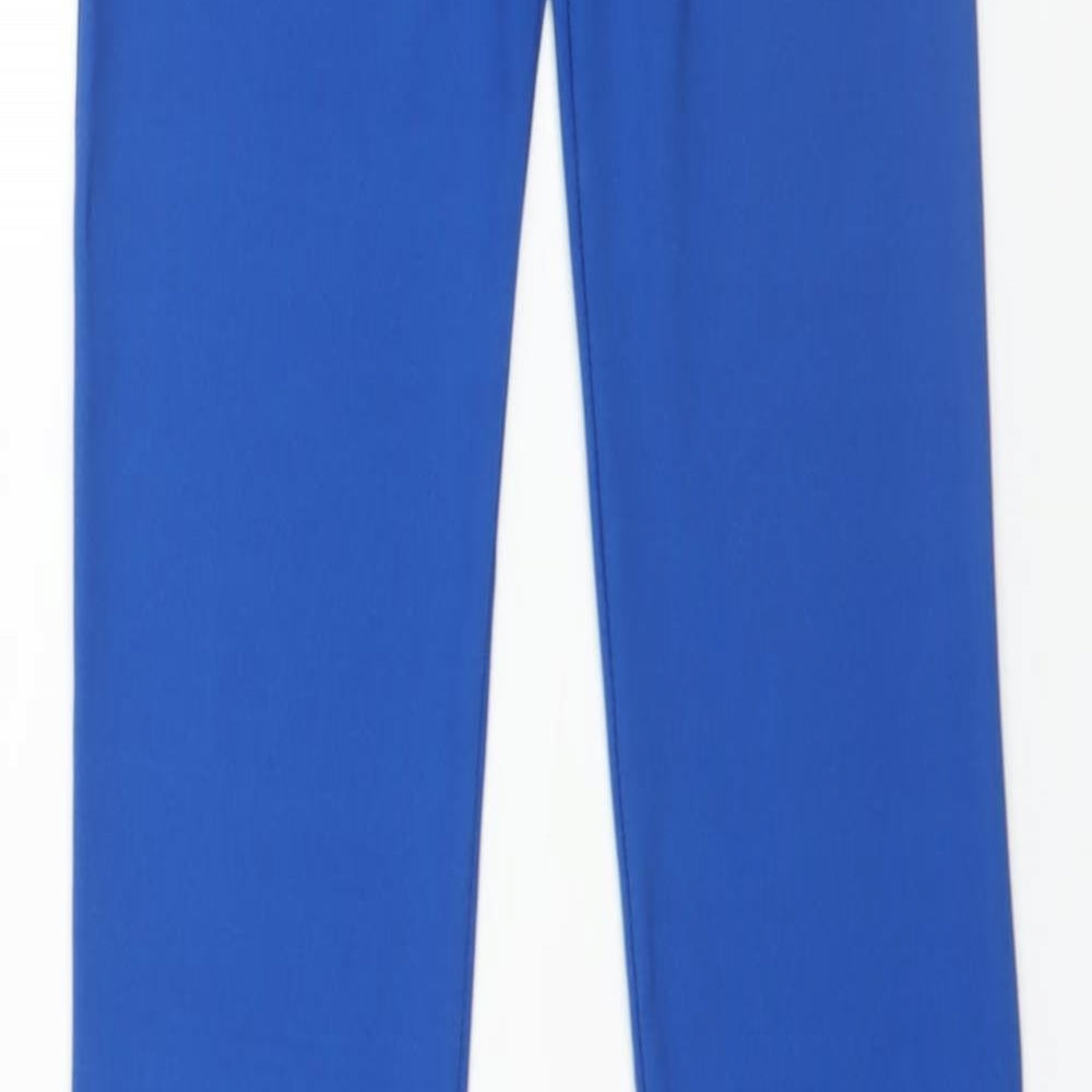 Tia Womens Blue Polyester Cropped Leggings Size M