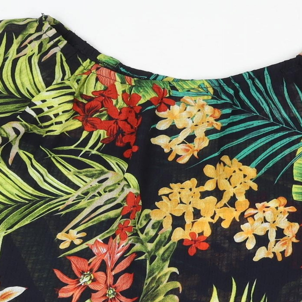 Roman Womens Multicoloured Geometric Polyester Basic Blouse Size 12 Boat Neck - Plant Print