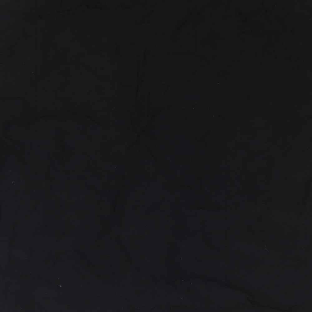 Topshop Womens Black Viscose Basic Button-Up Size 12 V-Neck