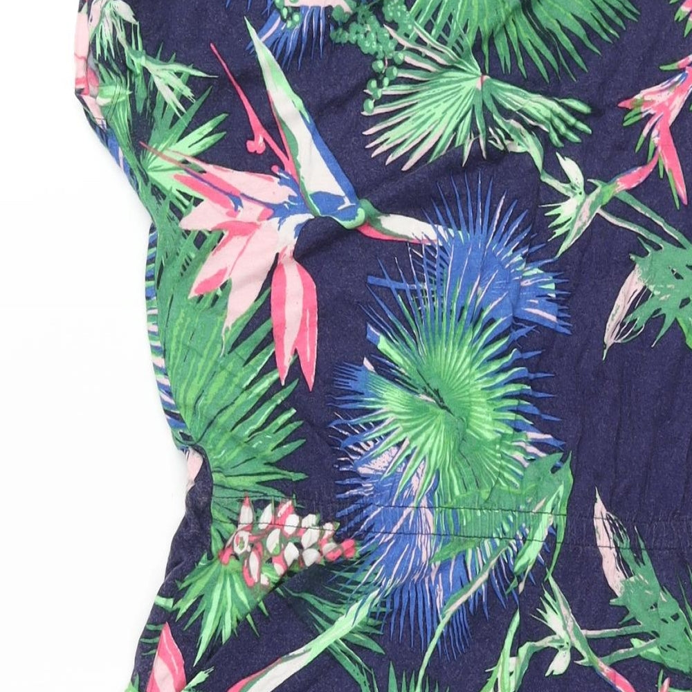 Mexx Womens Multicoloured Geometric Viscose Shift Size M V-Neck Pullover - Drawstring Detail