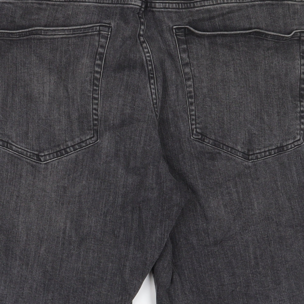 H&M Womens Grey Cotton Bermuda Shorts Size 26 in L12 in Slim Zip
