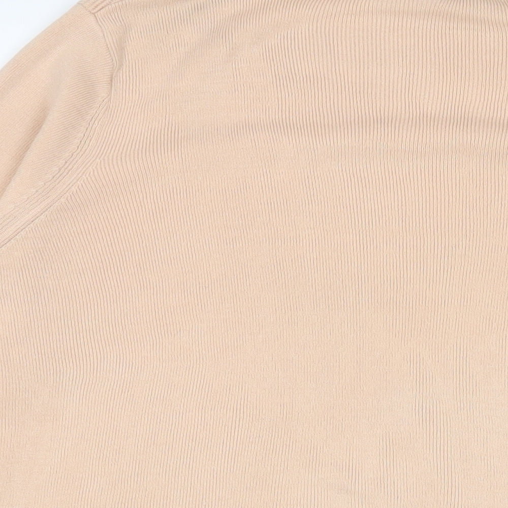 Marks & Spencer Womens Beige Crew Neck Acrylic Pullover Jumper Size 20