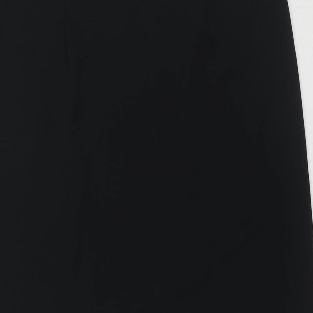 Marks & Spencer Womens Black Polyester A-Line Skirt Size 8 Zip
