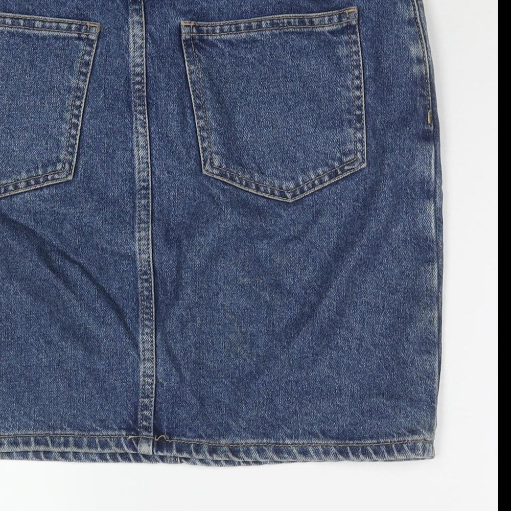 BDG Womens Blue Cotton Mini Skirt Size S Zip