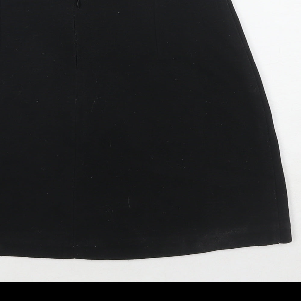 Cooperative Womens Black Polyester A-Line Skirt Size XS Zip