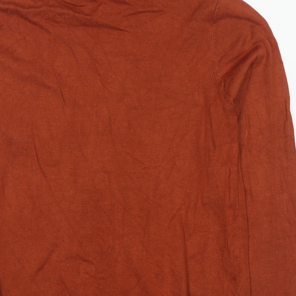 Warehouse Womens Brown Round Neck Viscose Pullover Jumper Size 12