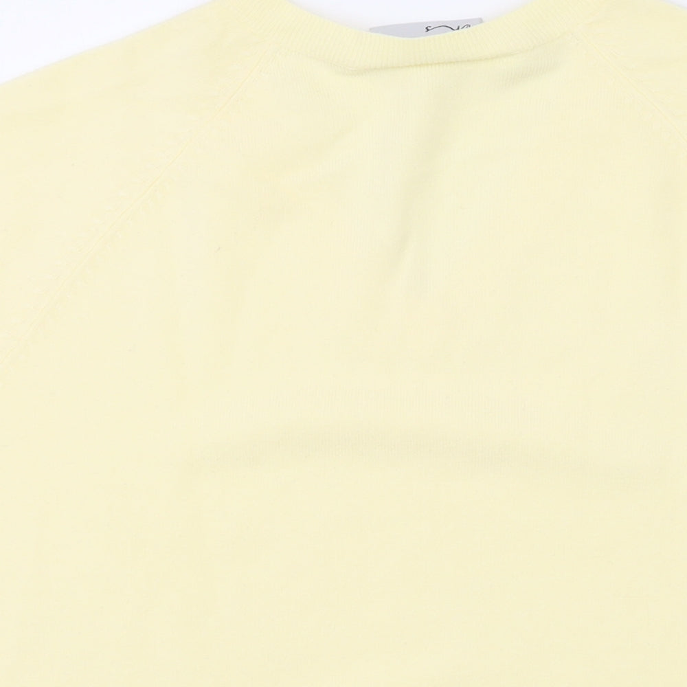 BHS Womens Yellow V-Neck Acrylic Pullover Jumper Size 14