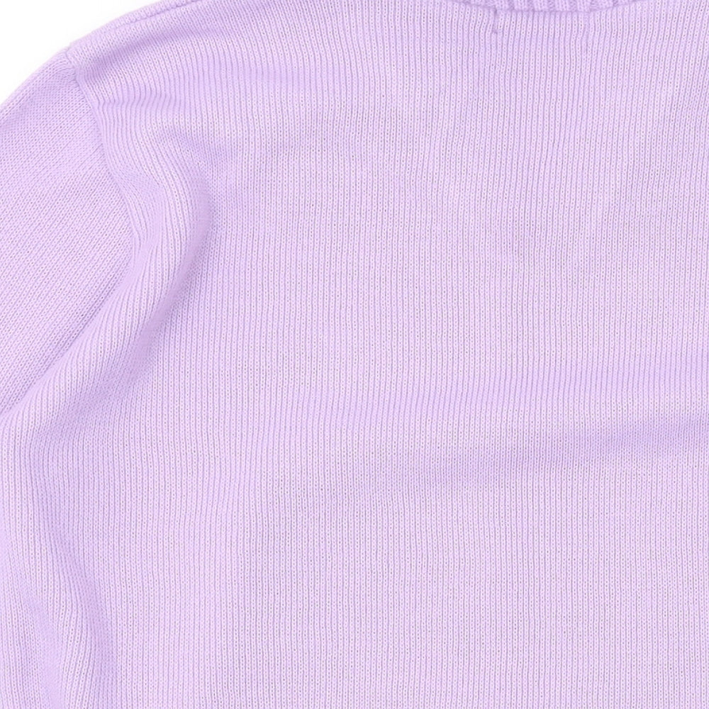 Keeno Womens Purple V-Neck Acrylic Pullover Jumper Size S