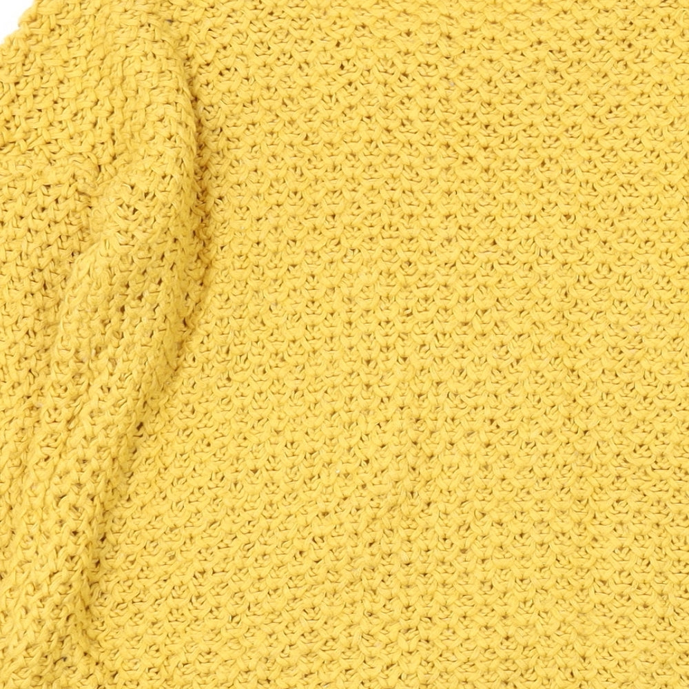 New Look Womens Yellow Round Neck Acrylic Pullover Jumper Size 8