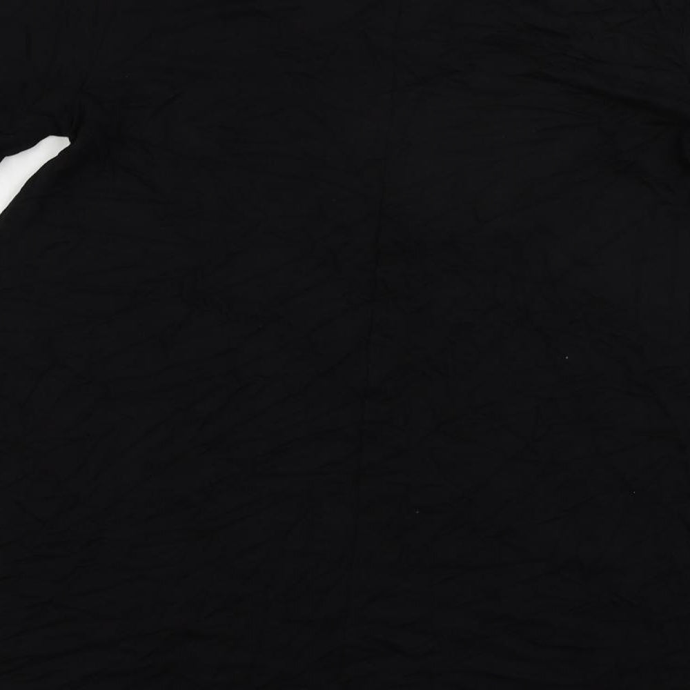 Marks & Spencer Womens Black Viscose T-Shirt Dress Size 10 Round Neck Pullover