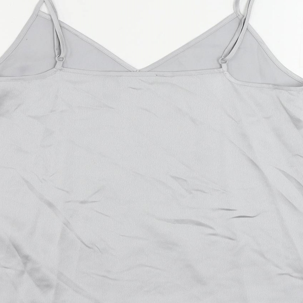 Marks & Spencer Womens Grey Polyester Camisole Tank Size 10 V-Neck