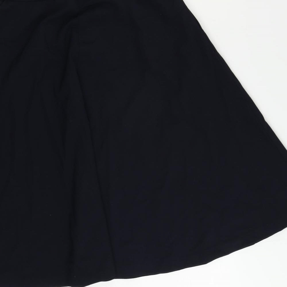 Zara Womens Blue Polyester Flare Skirt Size S Zip - Elastic Waist