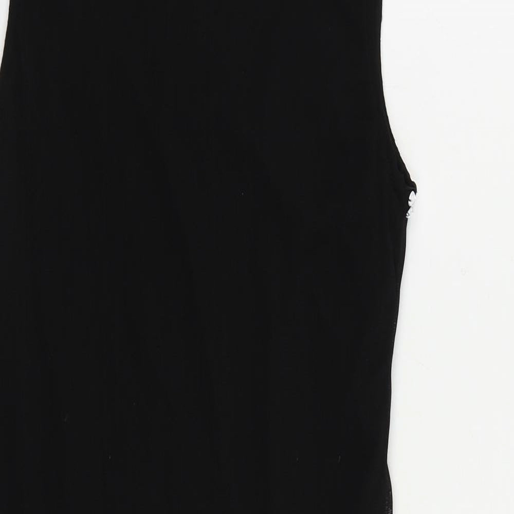Club L Womens Black Polyester Shift Size S Boat Neck Pullover - Embellished