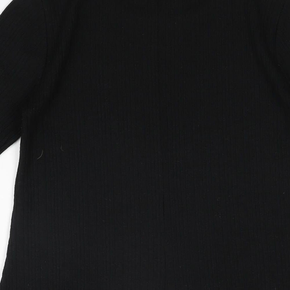 Topshop Womens Black Polyester Shift Size 8 High Neck Pullover