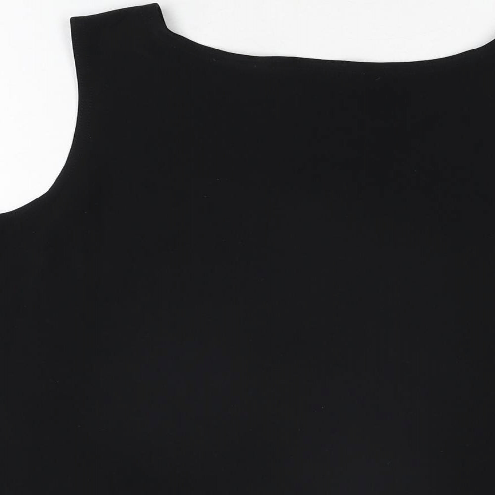 CMD Womens Black Polyester Basic T-Shirt Size XL Round Neck