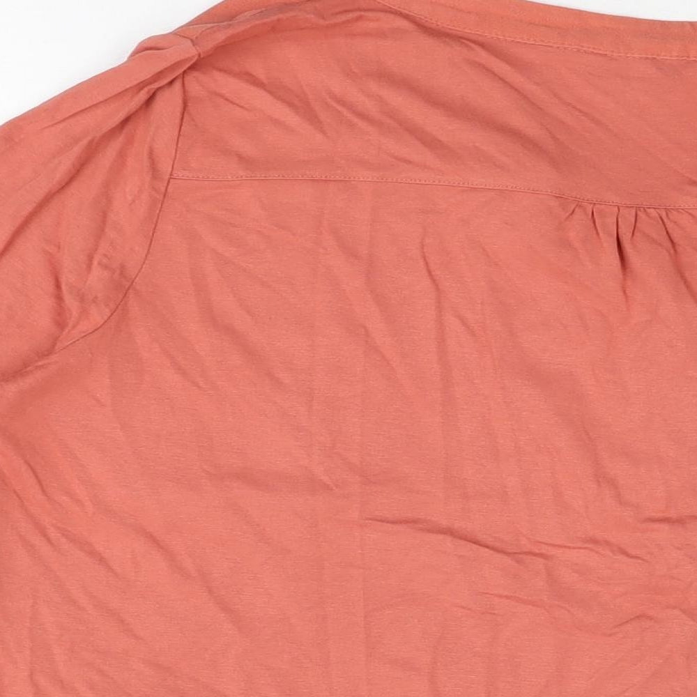 Dash_ Womens Red Viscose Basic Button-Up Size 16 V-Neck