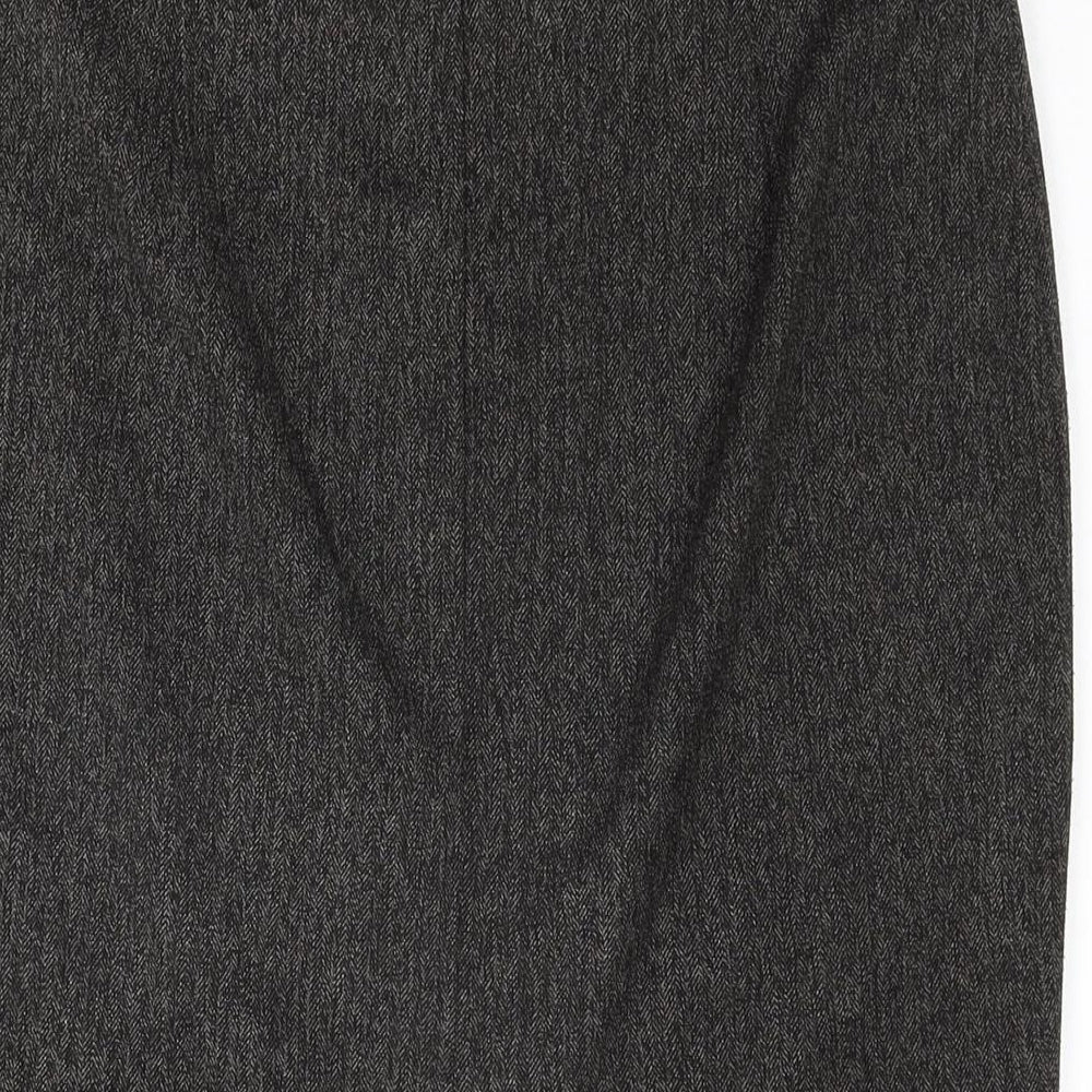 Zara Womens Grey Polyester Straight & Pencil Skirt Size M Zip