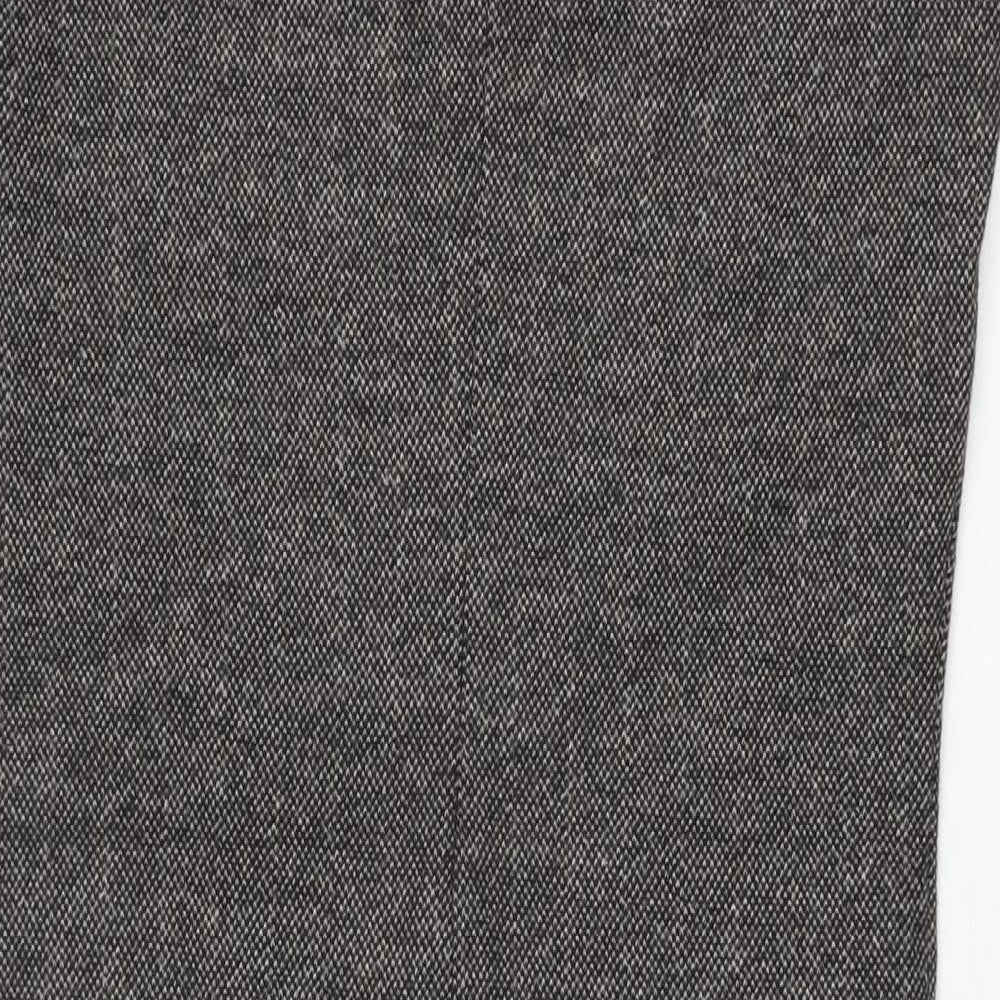 Mango Womens Grey Polyester Bodycon Size M Round Neck Zip