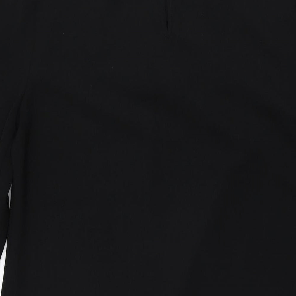 Marks & Spencer Womens Black Polyester Shift Size 10 Round Neck Button