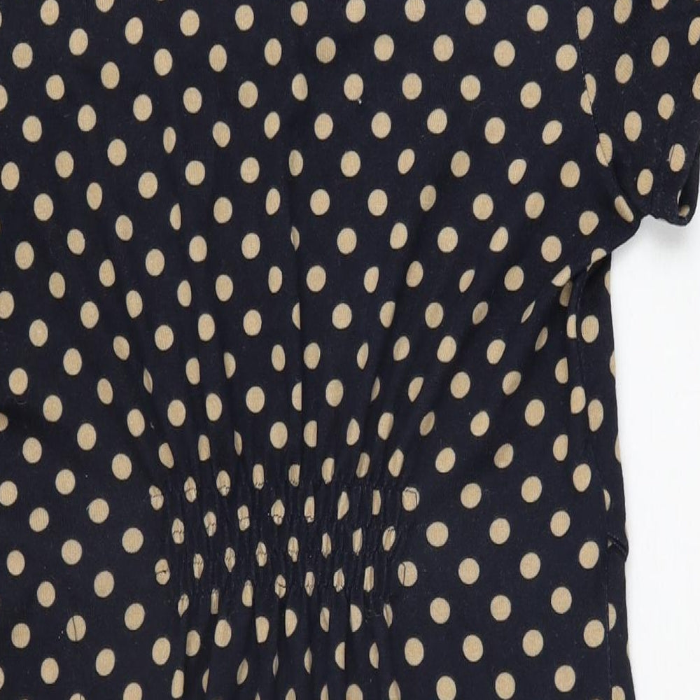 Goldkid Womens Blue Polka Dot Polyester Shift Size L Round Neck Pullover