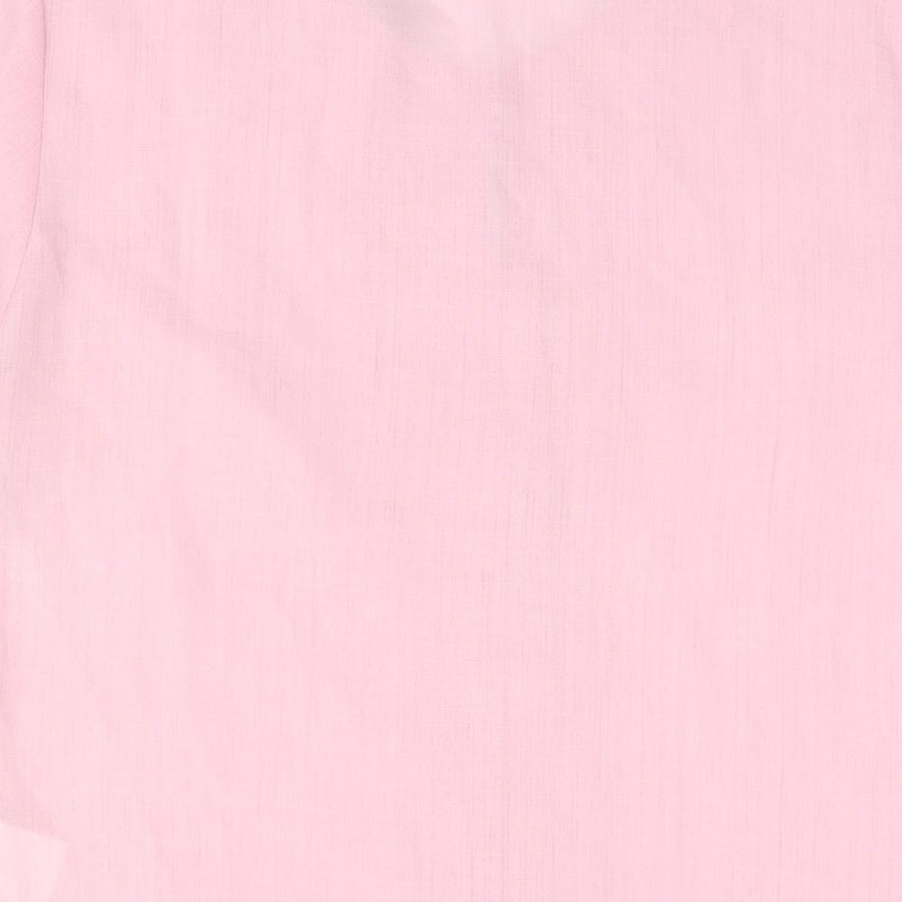Damart Womens Pink Polyester Basic Button-Up Size 14 Round Neck