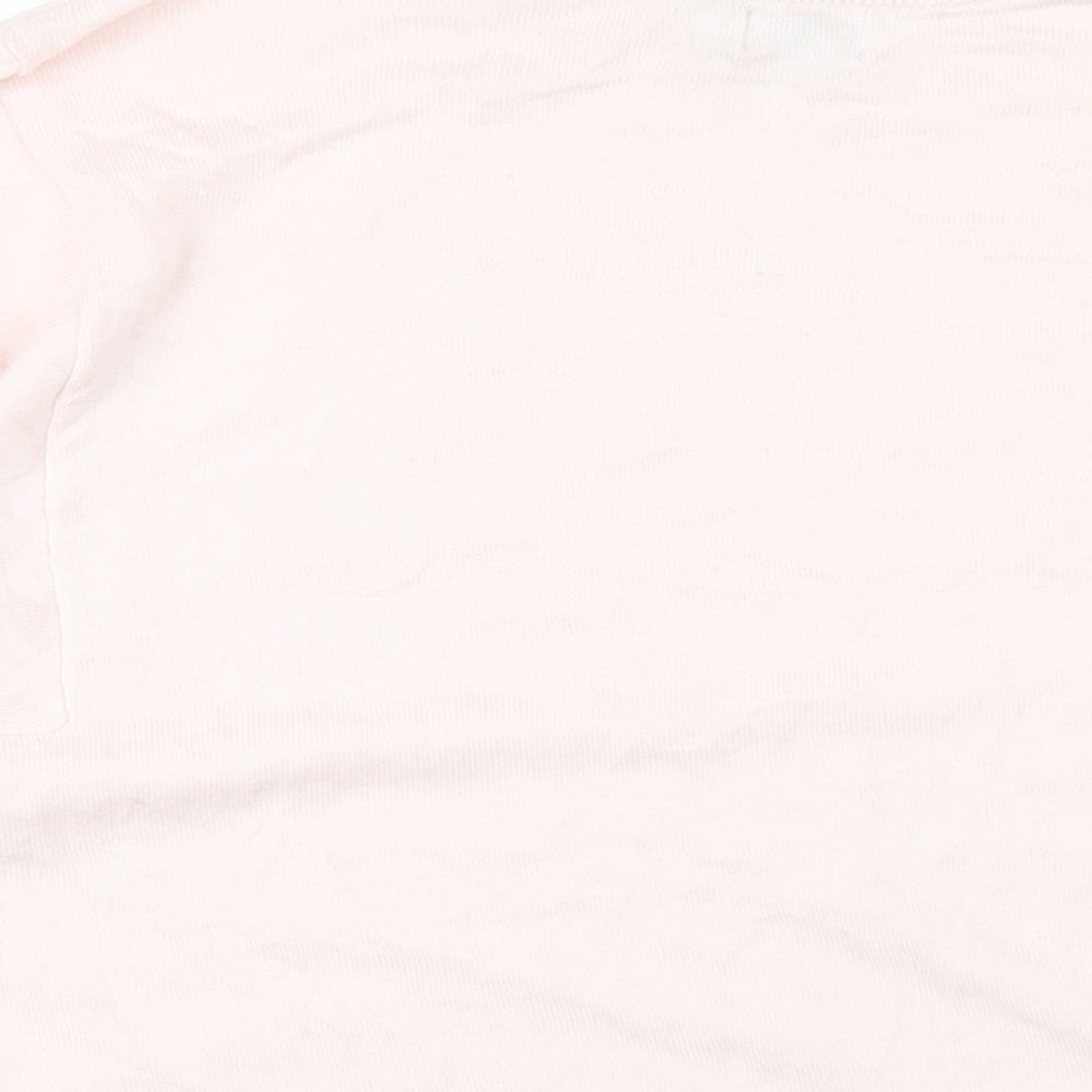 Kin Womens Pink Crew Neck Cotton Pullover Jumper Size S
