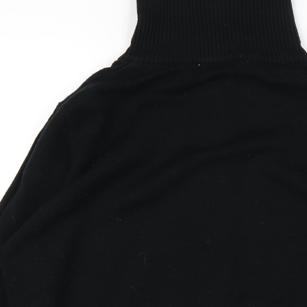 MK One Womens Black High Neck Acrylic Full Zip Jumper Size 16
