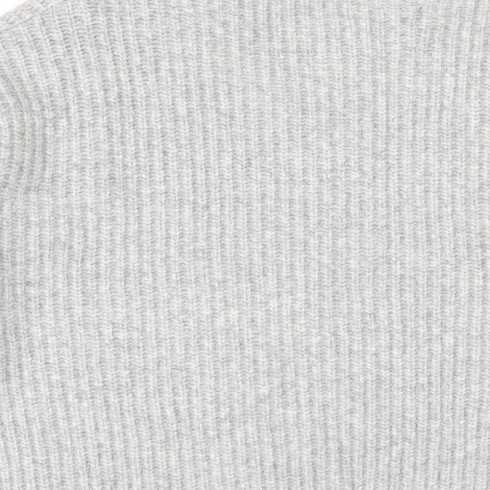 H&M Womens Grey V-Neck Acrylic Pullover Jumper Size XS