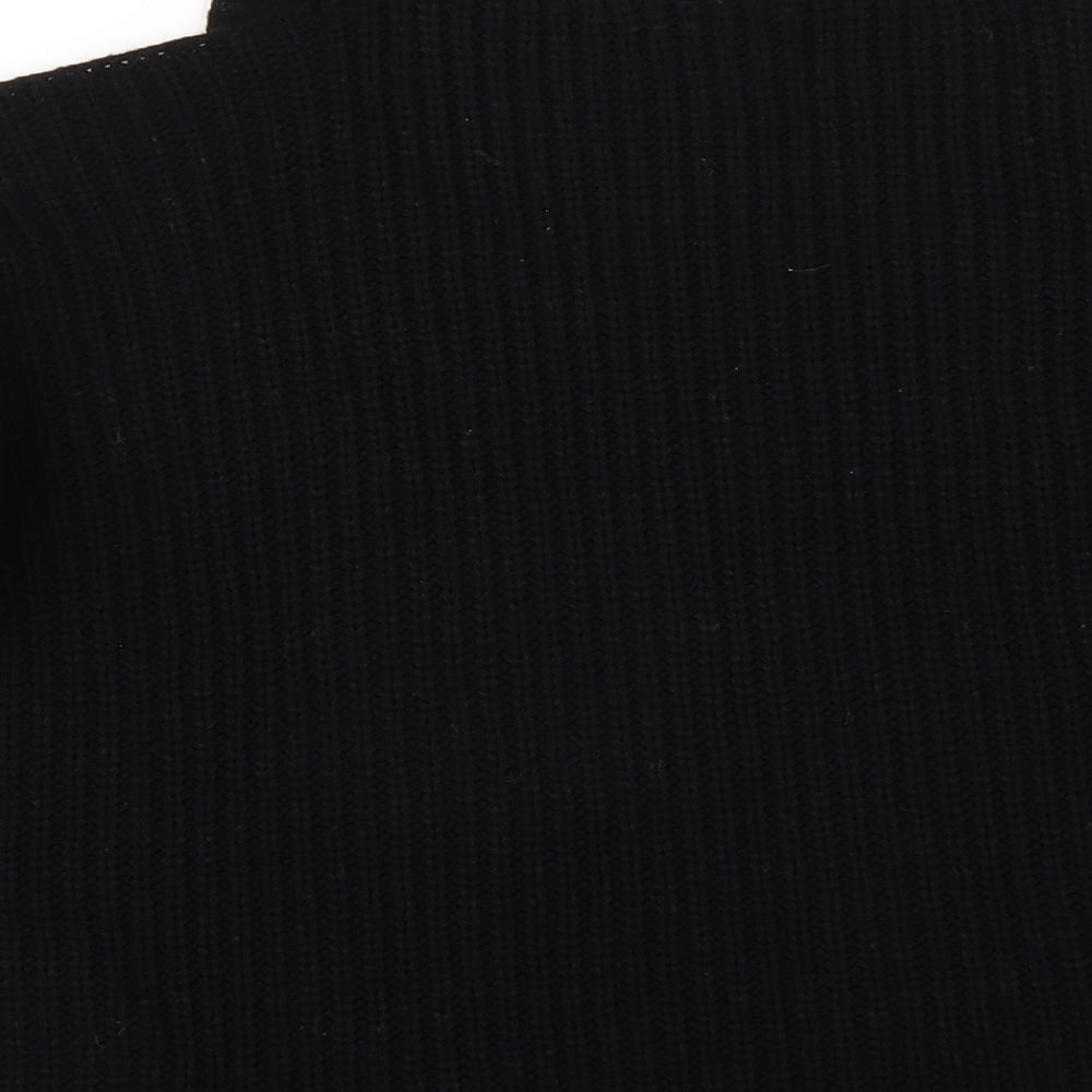 New Look Womens Black Round Neck Acrylic Pullover Jumper Size S - cold Shoulder