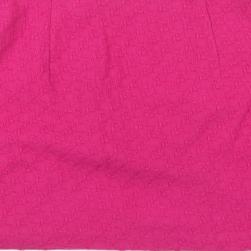 Marks & Spencer Womens Pink Wool A-Line Skirt Size 6 Zip