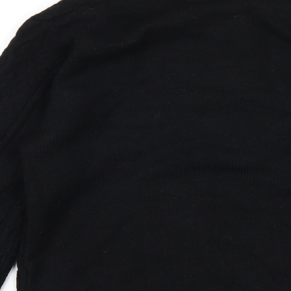 Quiz Womens Black Crew Neck Viscose Pullover Jumper Size S