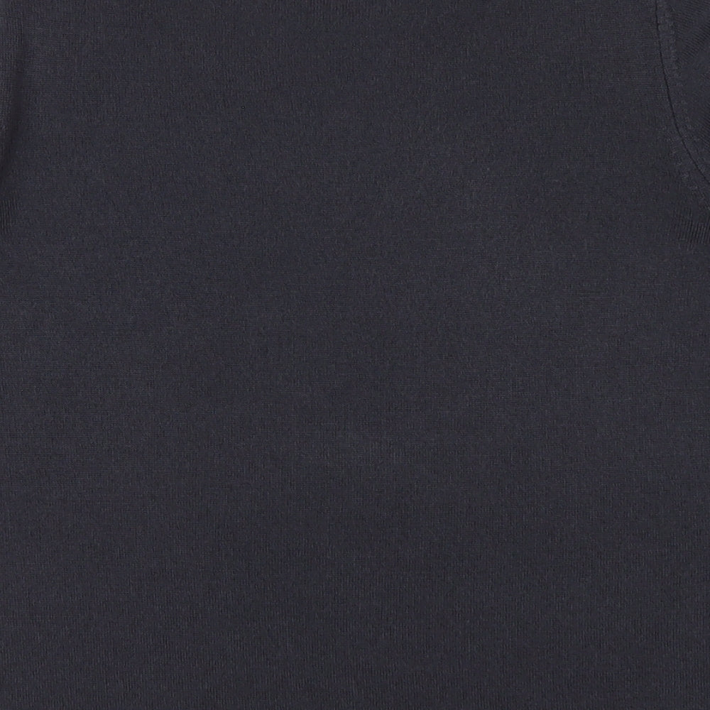 Classic Womens Blue Round Neck Acrylic Pullover Jumper Size 16