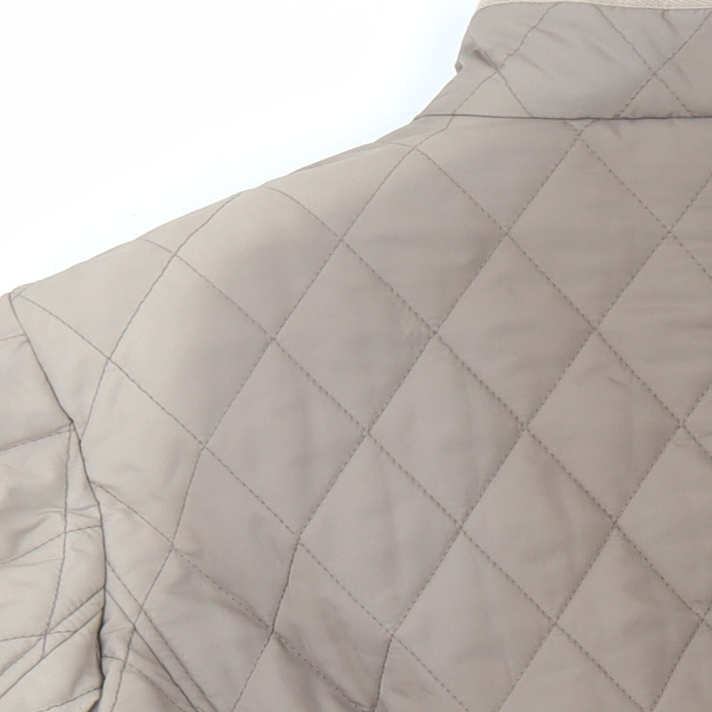 Marks & Spencer Womens Brown Quilted Coat Size 18 Button