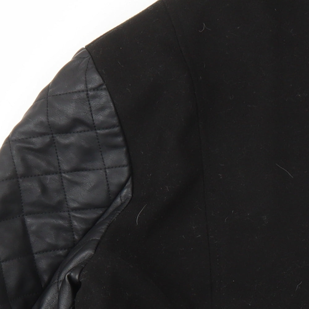 New Look Womens Black Jacket Size 12 Zip - Pockets
