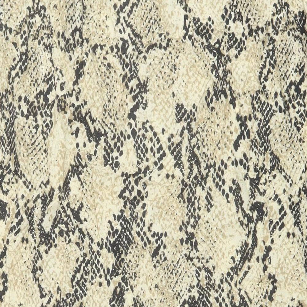 Marks & Spencer Womens Beige Animal Print Polyester A-Line Skirt Size 10 Drawstring