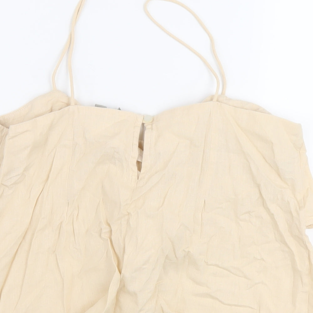 ASOS Womens Beige Cotton Basic Tank Size 12 Round Neck