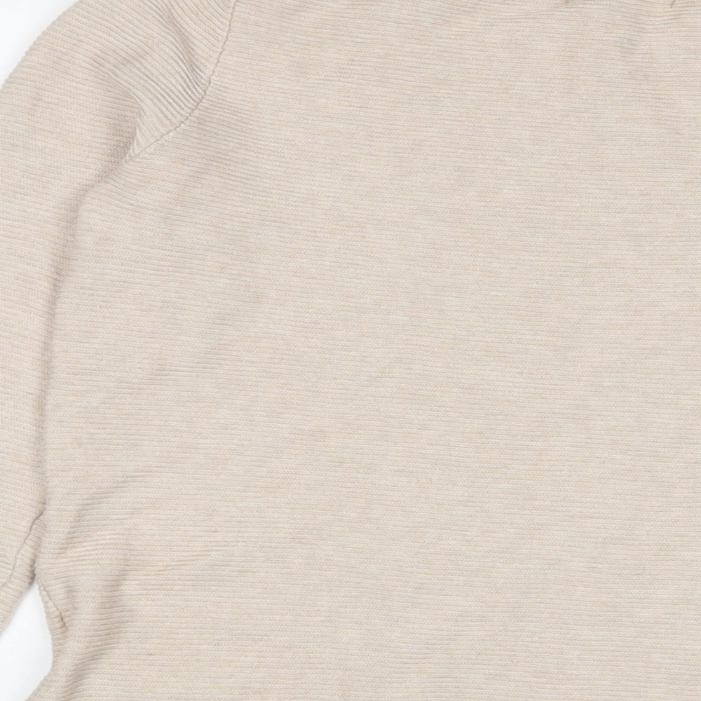 Cynus Womens Beige Crew Neck Viscose Pullover Jumper Size S