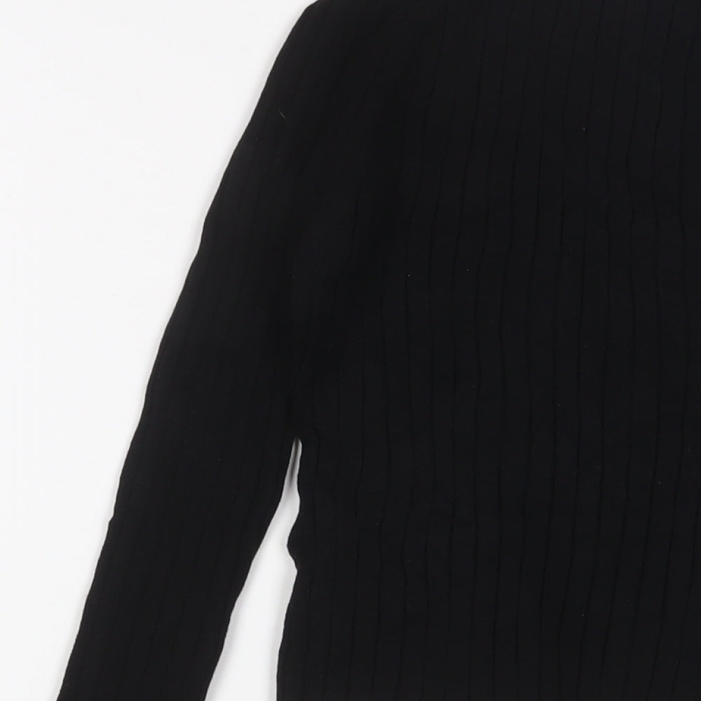 Marks & Spencer Womens Black V-Neck Viscose Pullover Jumper Size M