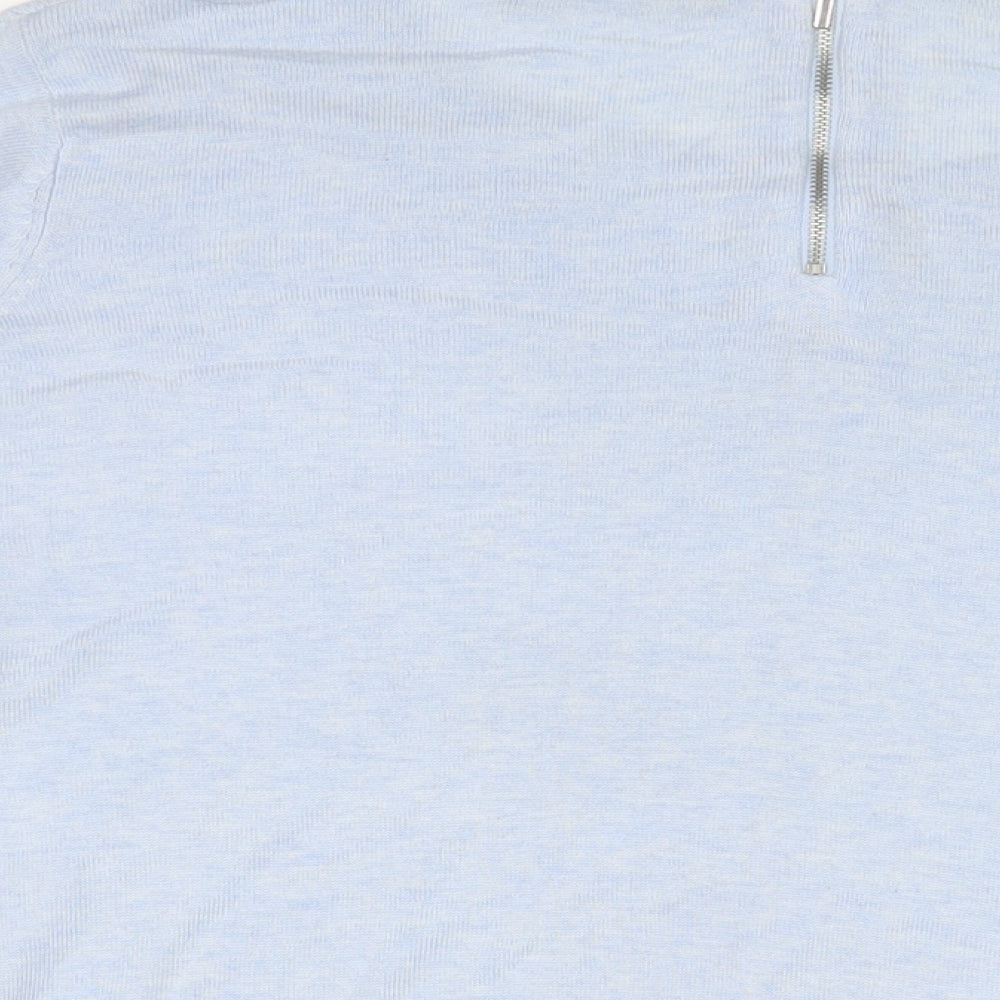 Marks & Spencer Womens Blue Crew Neck Viscose Pullover Jumper Size 18