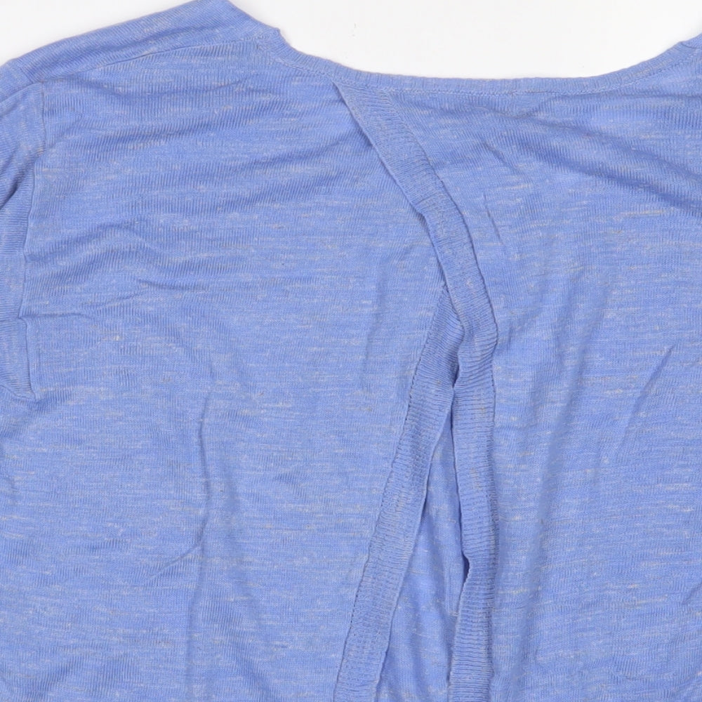 River Island Womens Blue V-Neck Acrylic Pullover Jumper Size 12