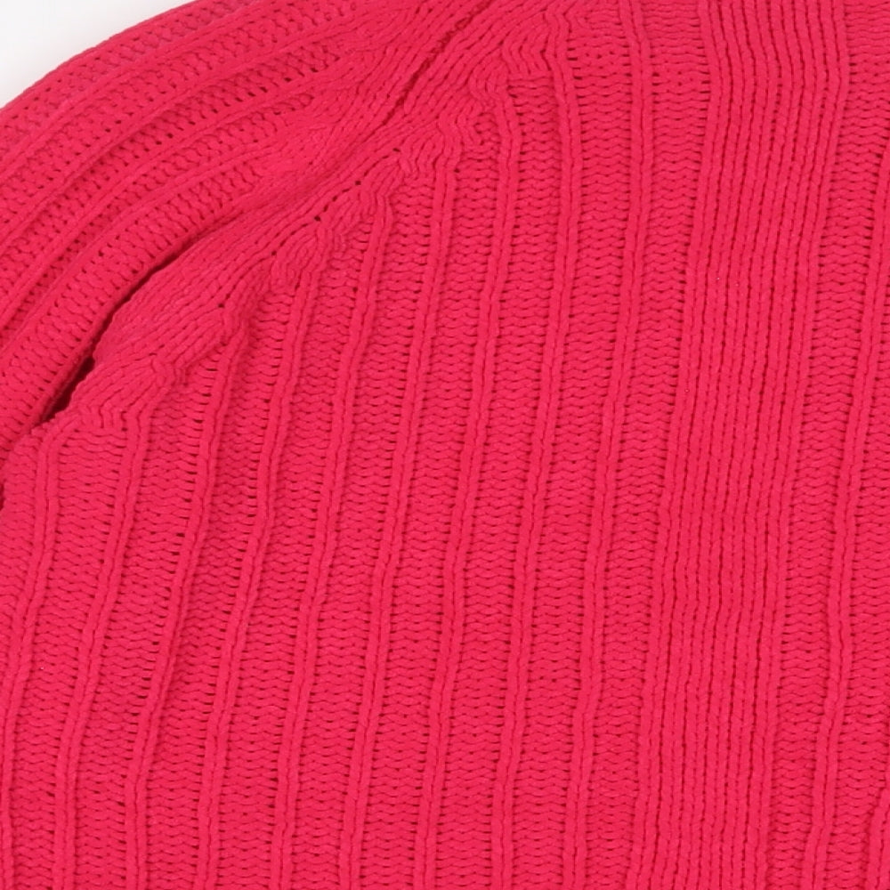 Saint Womens Pink Crew Neck Polyester Pullover Jumper Size S