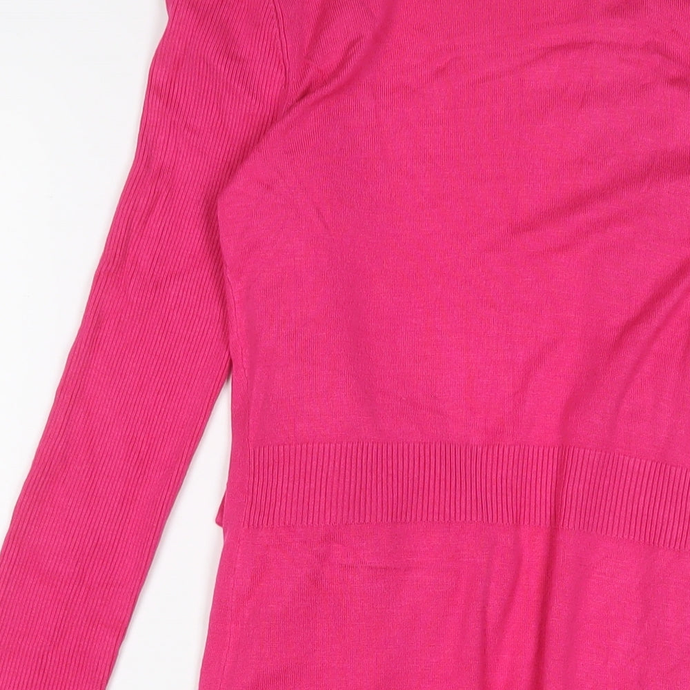 Planet Womens Pink V-Neck Viscose Cardigan Jumper Size XS