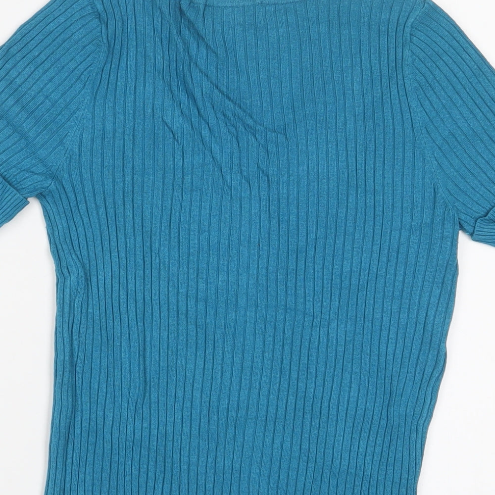 Marks & Spencer Womens Black V-Neck Viscose Pullover Jumper Size 10 - Stretch