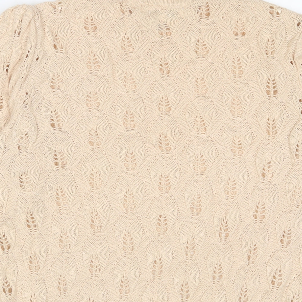NE3XT Womens Beige Round Neck Cotton Pullover Jumper Size 10