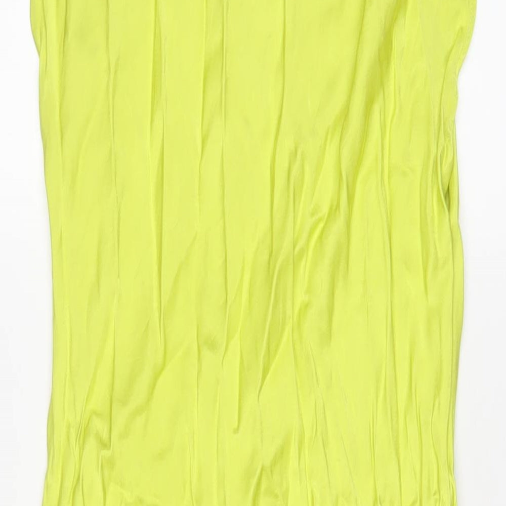 Zara Womens Green Viscose A-Line Size S Crew Neck Pullover
