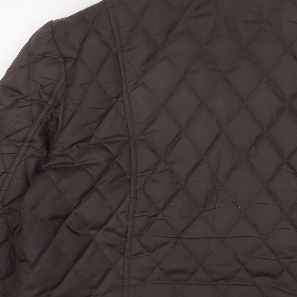 Knots Womens Brown Quilted Jacket Size 14 Button
