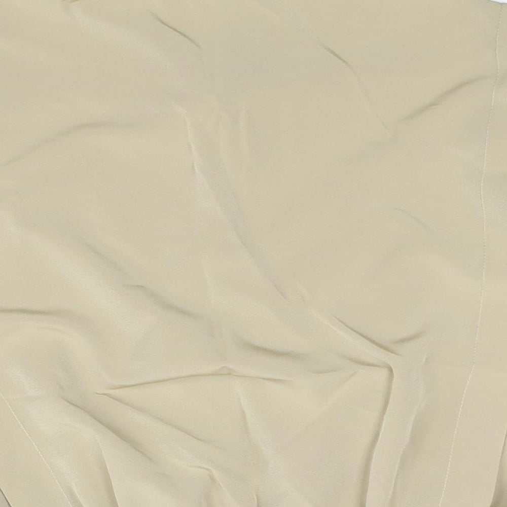 Elinette Womens Beige Polyester Basic Blouse Size 14 Mock Neck