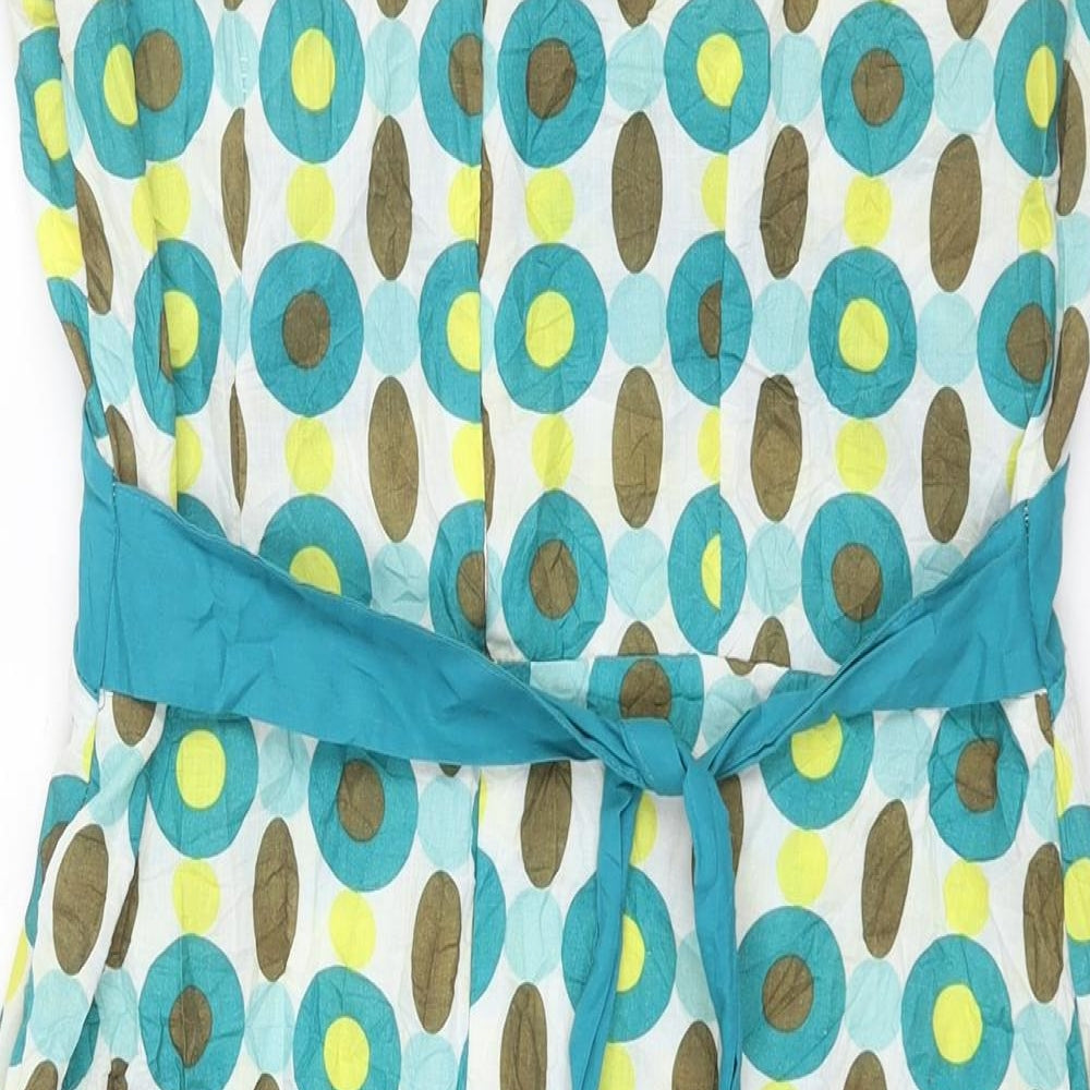 Urban Behavior Womens Multicoloured Geometric Cotton Shift Size 12 V-Neck Zip